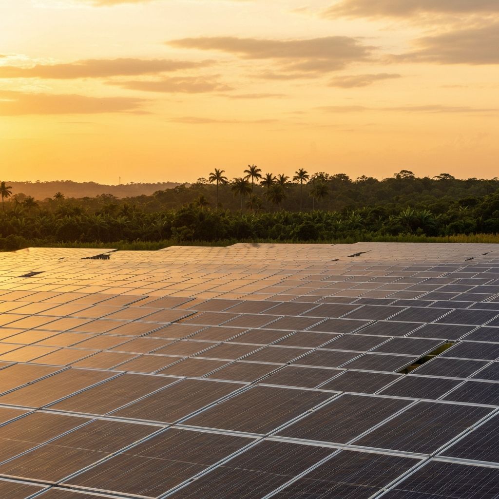 Usina solar gerando energia limpa